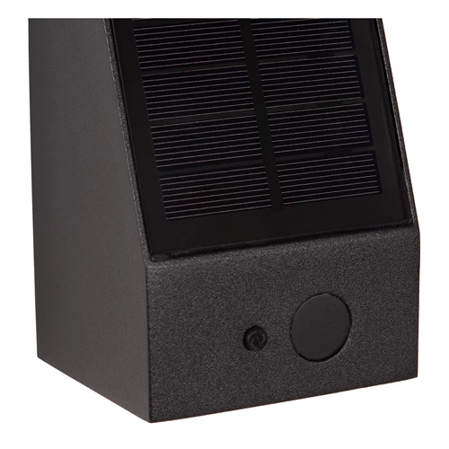 Lucide IRWIN - Wall light Indoor/Outdoor- Solar - LED Dim. - 1x2W 3000K - IP54 - Motion & Day/Night Sensor - Black - detail 1